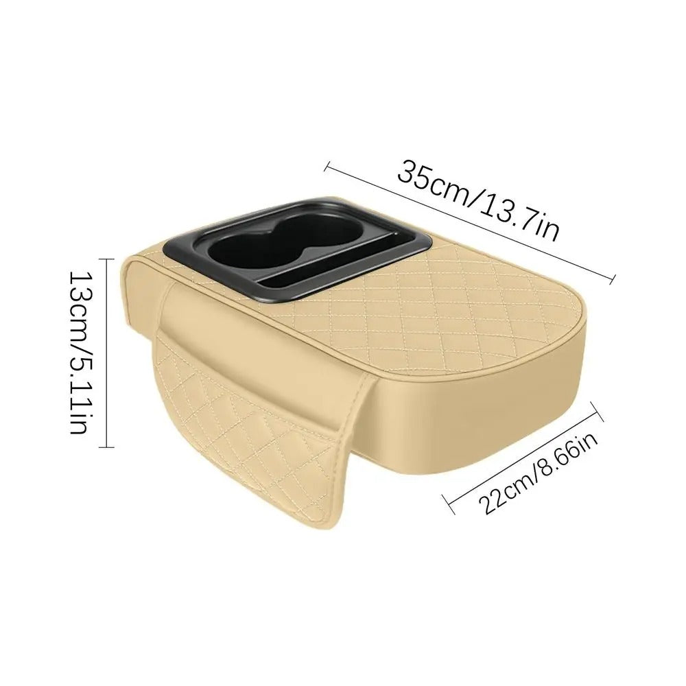 Car Armrest Box Pad – Universal Console Cushion for Comfort and Support - Delicate Leather