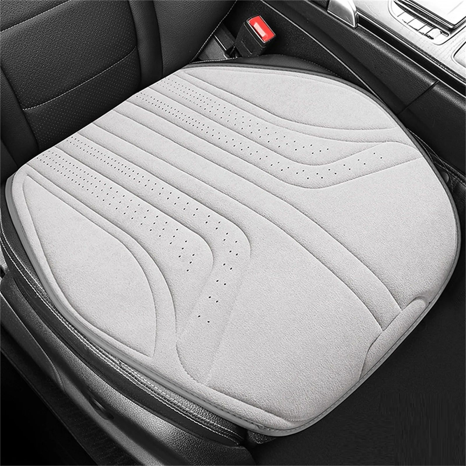 Suede Saddle Pad Car Seat Cushion – Anti-Slip Breathable Protector for Front Seats - Delicate Leather