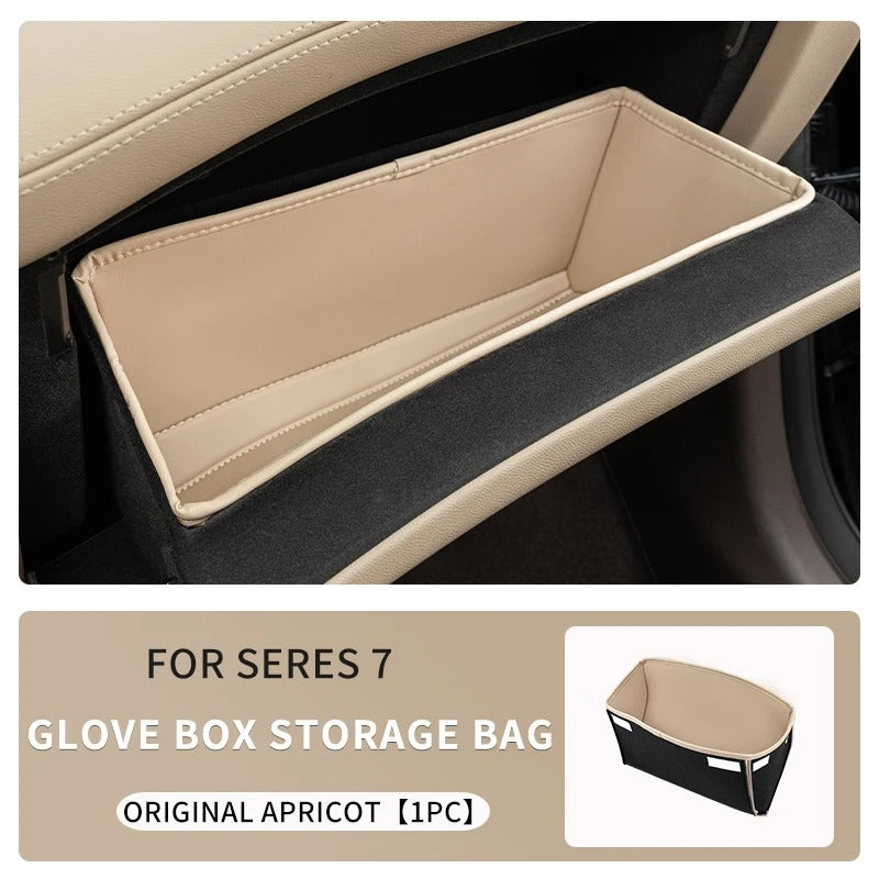 PU Leather Glove Box Storage Bag – Center Console Organizer - Delicate Leather