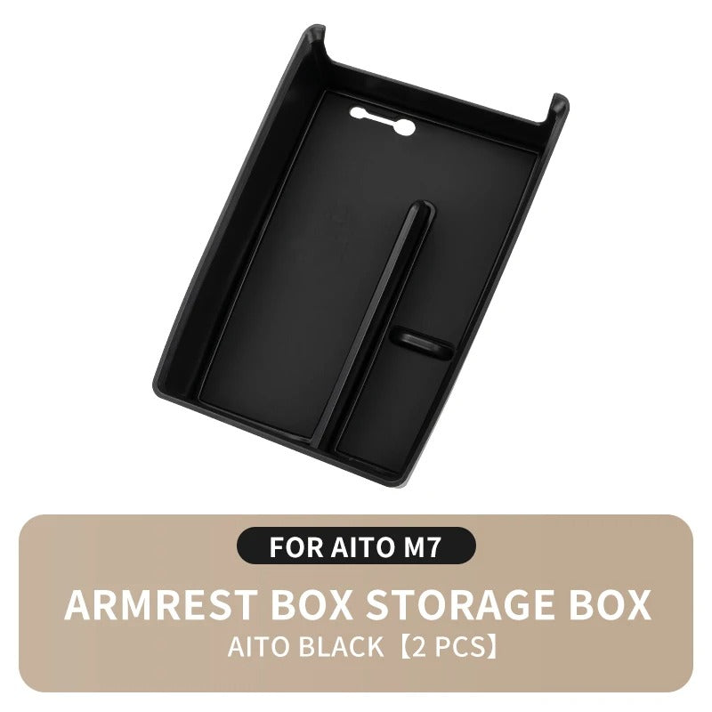 Centre Console Armrest Storage Box Tray – For SERES 7 & Huawei Aito M7 - Delicate Leather