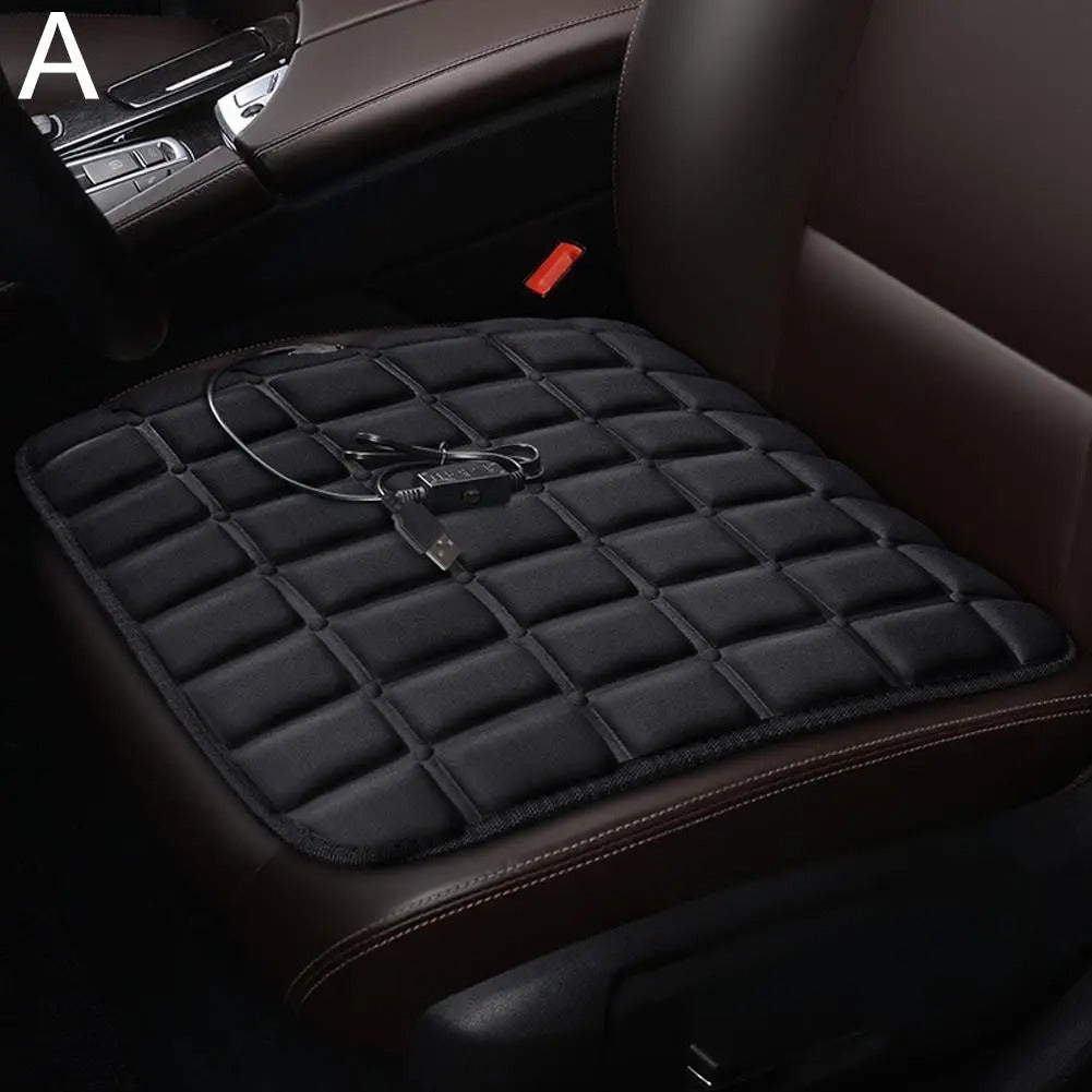 5V 12W USB Heated Seat Cushion – Winter Warmer Pad for Cars, Office, and Home - Delicate Leather