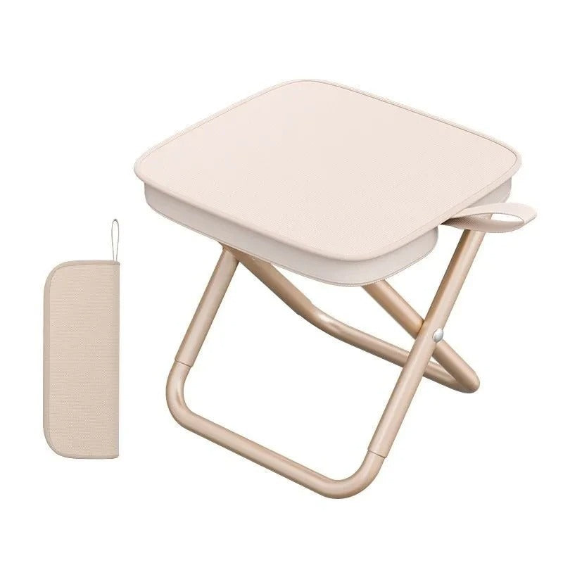 Portable Multifunctional Folding Chair – Ultra-Light Camping & Fishing Stool - Delicate Leather
