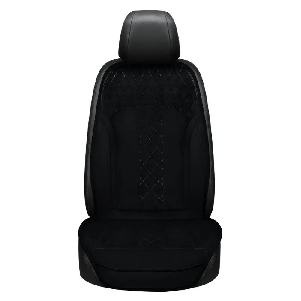 Universal Car Heated Seat Cushion – 12V/24V Heating Pad for Full Back with 2 Levels - Delicate Leather