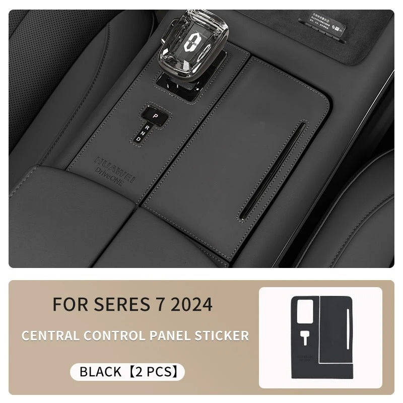Leather Central Control Panel Stickers & Cup Mat – For SERES AITO M7 2024 - Delicate Leather