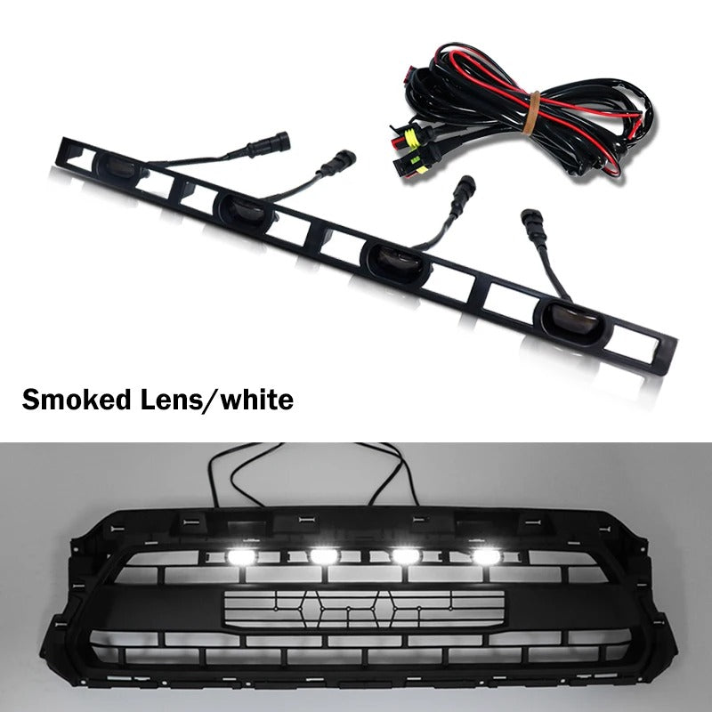 4pc LED Front Grille Lights Kit - Amber/White for 2012-2015 Toyota Tacoma - Delicate Leather