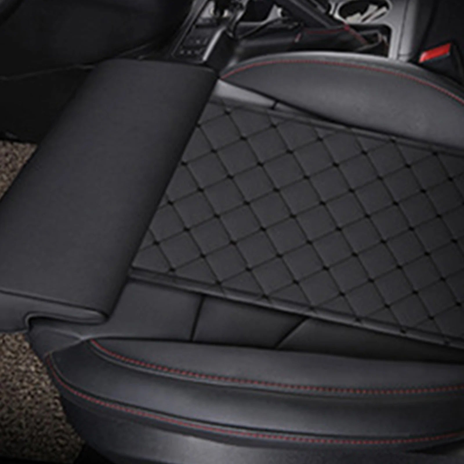Leather Car Seat Extender Cushion – Memory Foam Leg Support Pillow for Long-Distance Driving and Office Use