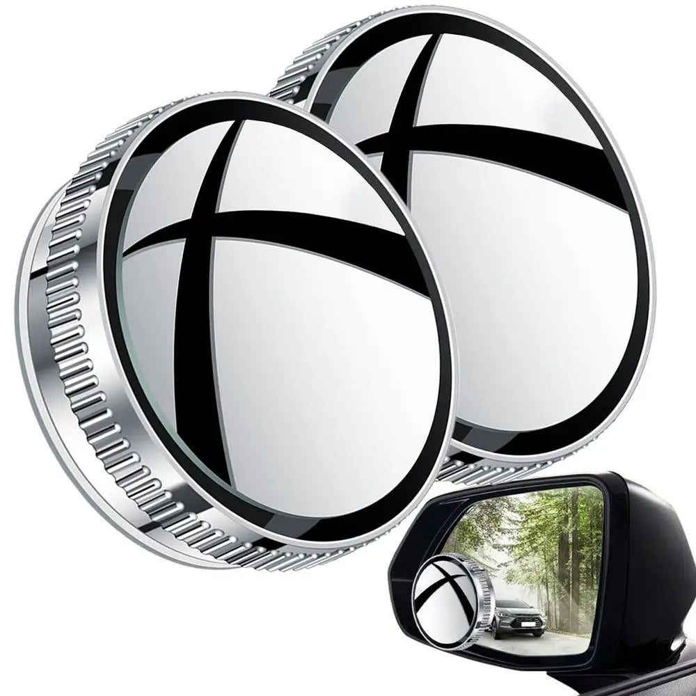 360° Car Blindspot Mirror – High-Definition Wide-Angle Rear View with Suction Cup - Delicate Leather