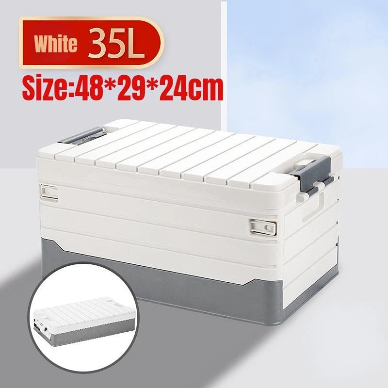 35L Foldable Car Trunk Storage Box – Portable Organizer for Vehicle Essentials - Delicate Leather