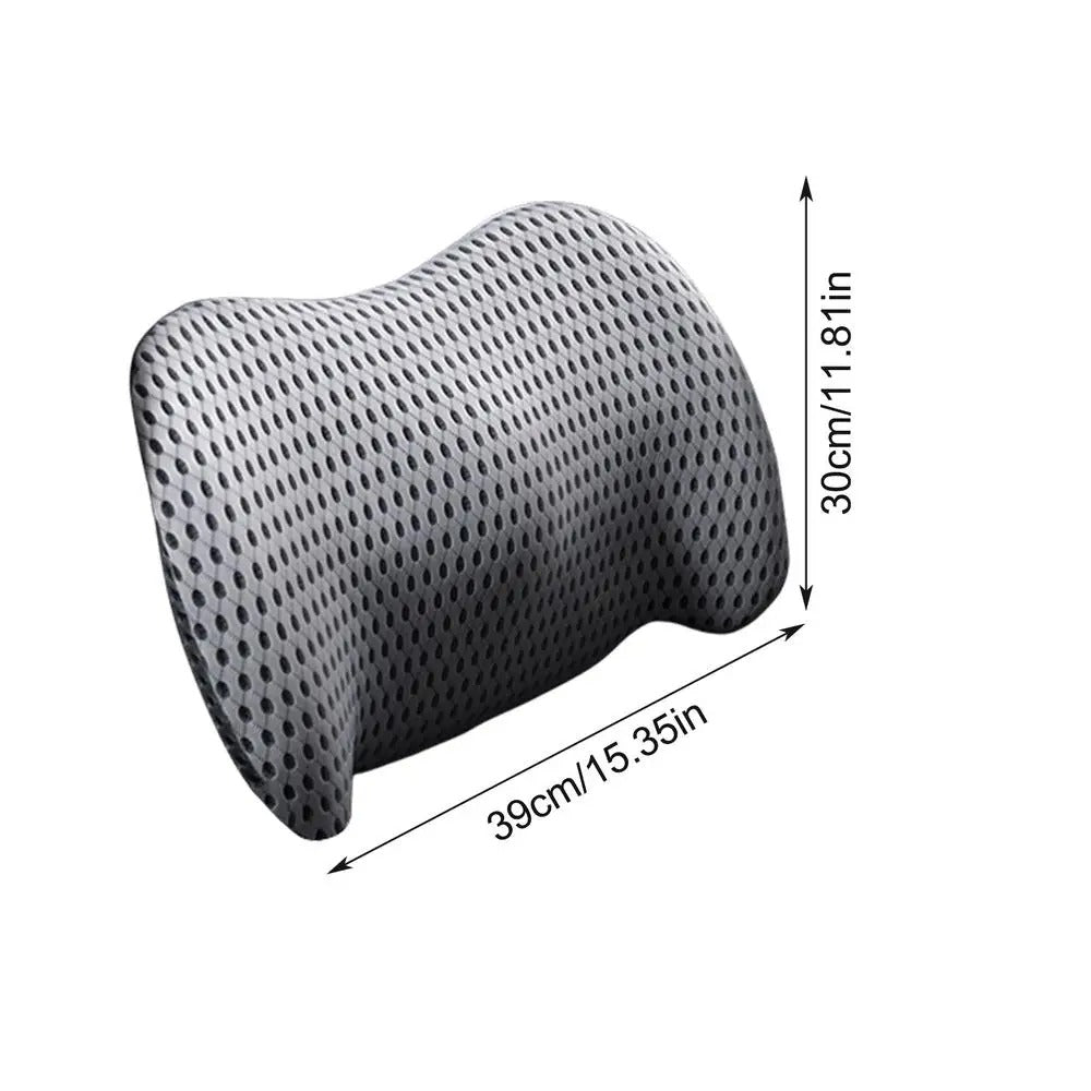 Ergonomic Car Lumbar Support Cushion – Comfortable Backrest for Driver Seat - Delicate Leather