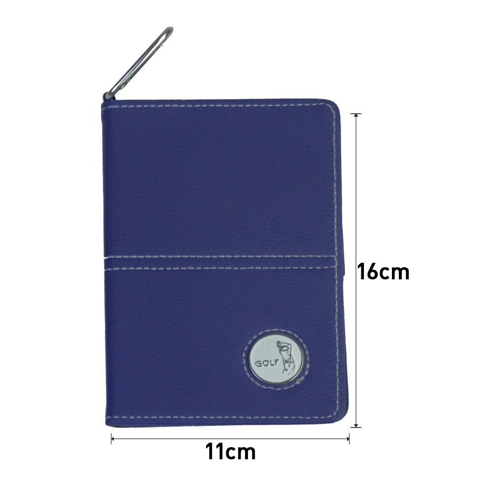 Deluxe PU Leather Golf Scorecard Holder – Includes Golf Marker & Hook - Delicate Leather