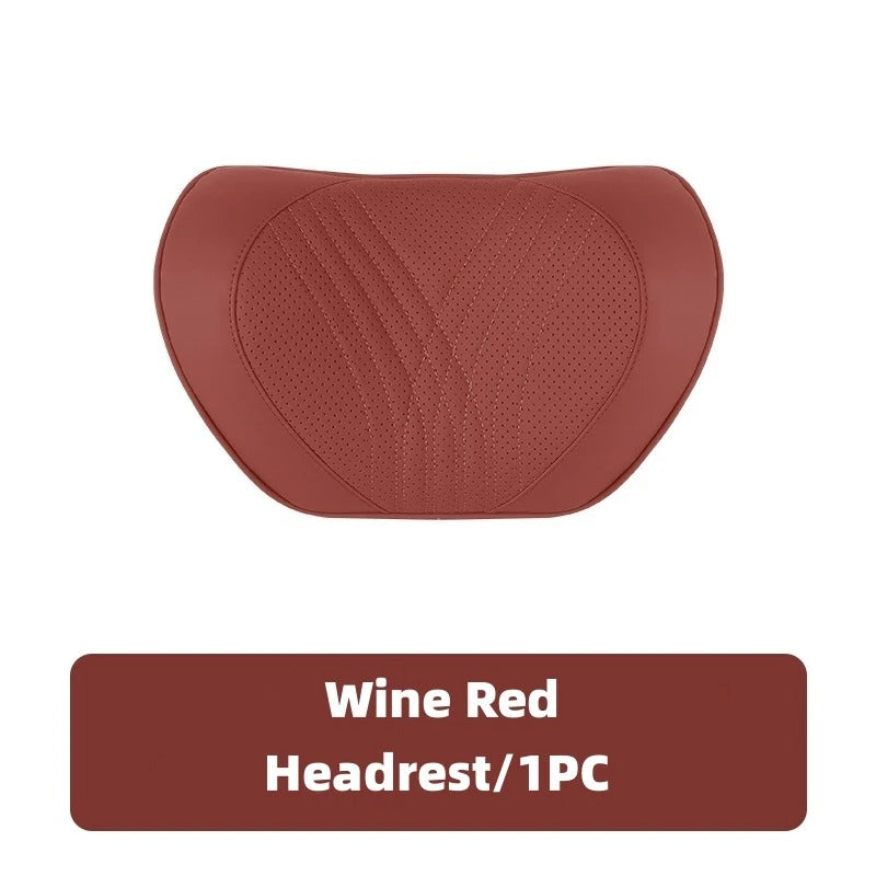 High-End Leather Car Seat Headrest and Neck Pillow with Soft Latex Back Support – Multifunctional Pillow and Quilt Set