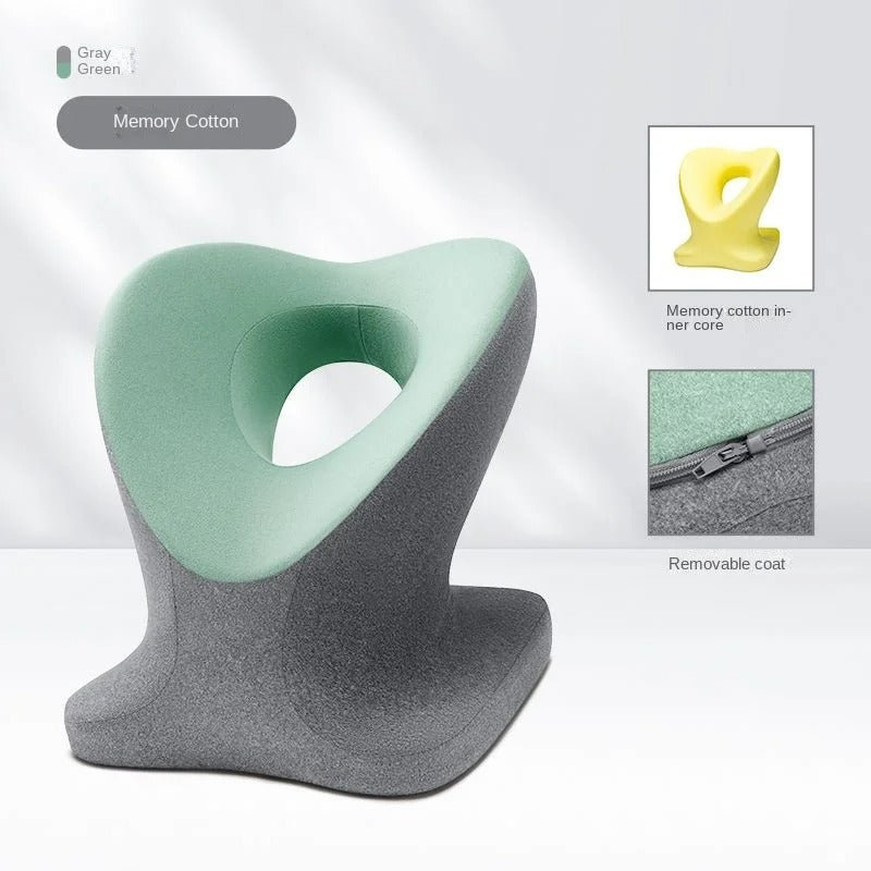 Memory Foam Nap Pillow – Orthopedic Travel Headrest & Neck Support for Office and Desk Sleeping - Delicate Leather