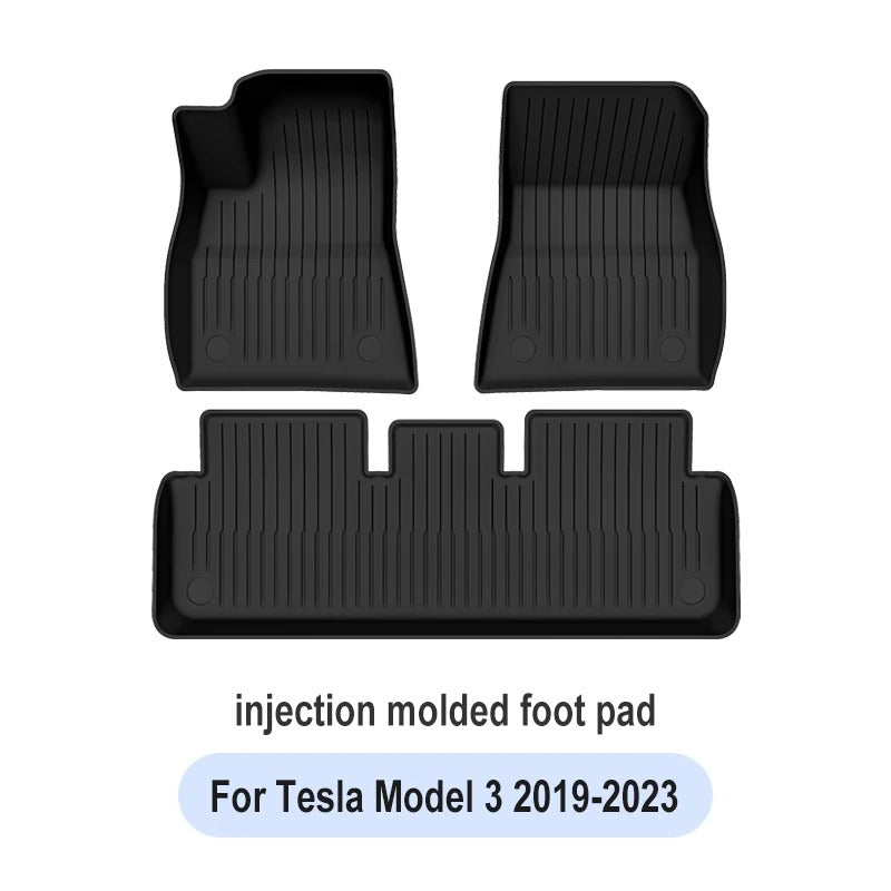 TPE Waterproof Anti-Slip Trunk Mat & Floor Liner Set for Tesla Model Y/3 Highland (2021-2024) - Delicate Leather