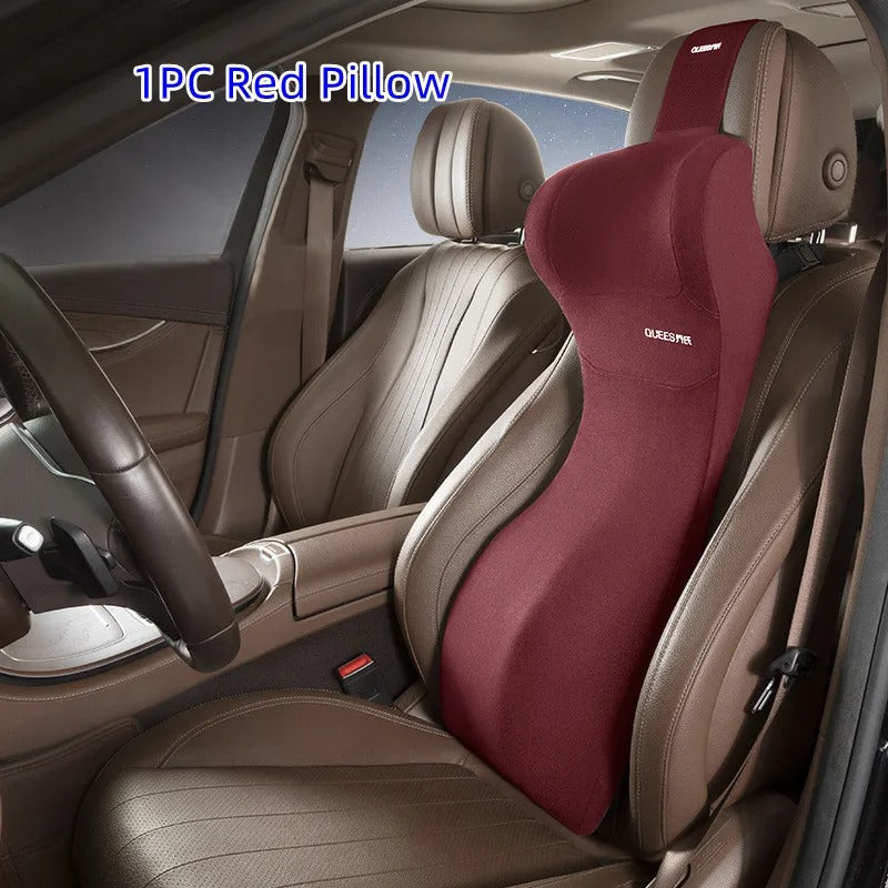 Car Headrest & Lumbar Cushion – Integrated Waist Support for All-Season Comfort - Delicate Leather