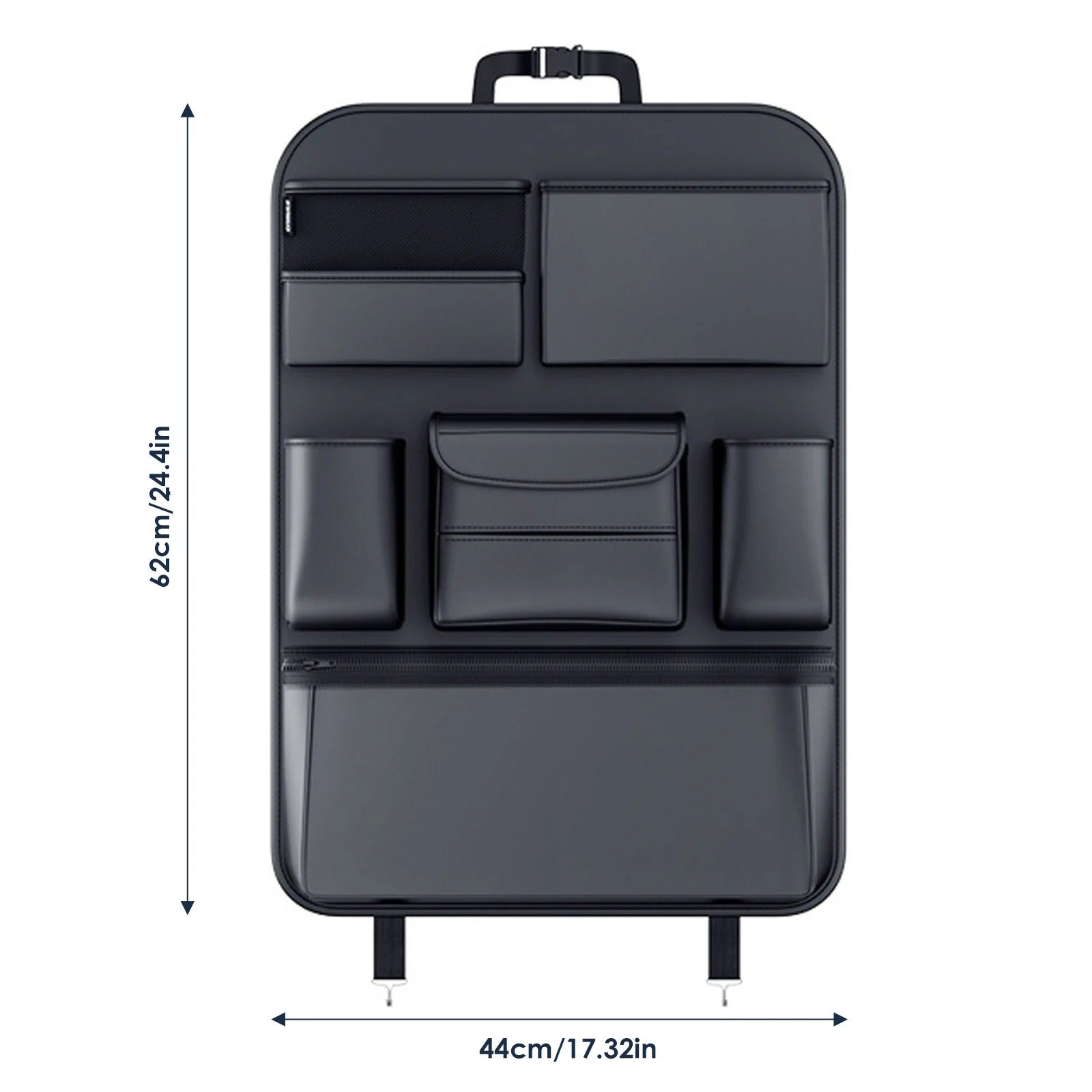 High-Capacity PU Leather Car Backseat & Trunk Organizer – Adjustable 5-Bag Storage Solution