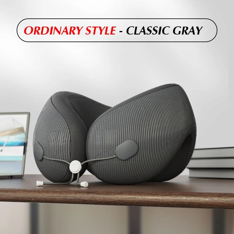 Portable U-Shaped Memory Foam Travel Pillow – Ergonomic Neck Protection and Cervical Support for Adults - Delicate Leather