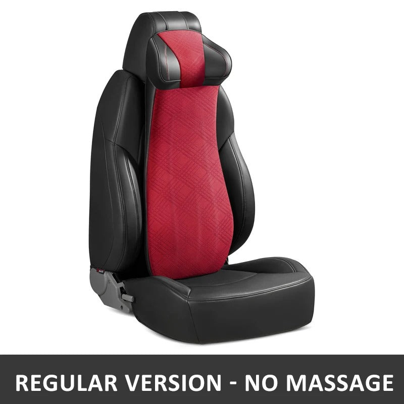 Memory Foam Car Neck Massage Pillow & Lumbar Support Cushion – Ergonomic Headrest for Travel and Auto Seat Comfort - Delicate Leather