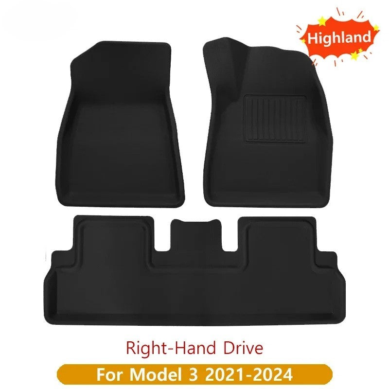 Tesla Model Y/3 Floor Mat & Trunk Luggage Mat (2017-2024) - All-Weather Protection for Left & Right Hand Drive (LHD/RHD) - Delicate Leather