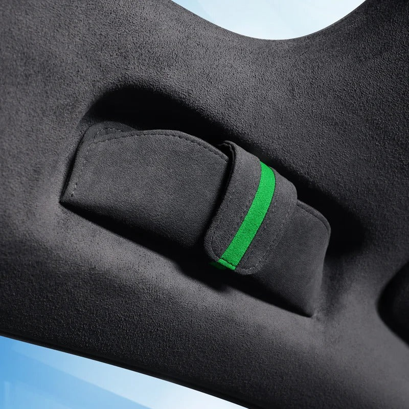 Alcantara Suede Magnetic Sunglasses Holder – Stylish Car Glasses Case Storage Box - Delicate Leather