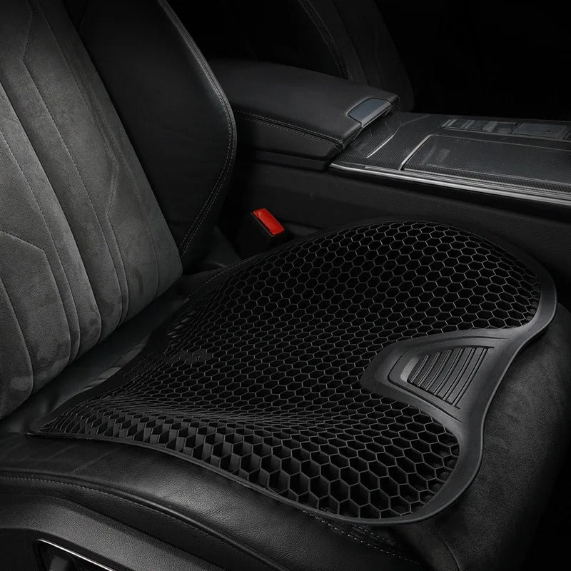 Memory Foam Car Seat Cushion – Universal Breathable Gel Pad for Travel, Office, and Summer Comfort - Delicate Leather