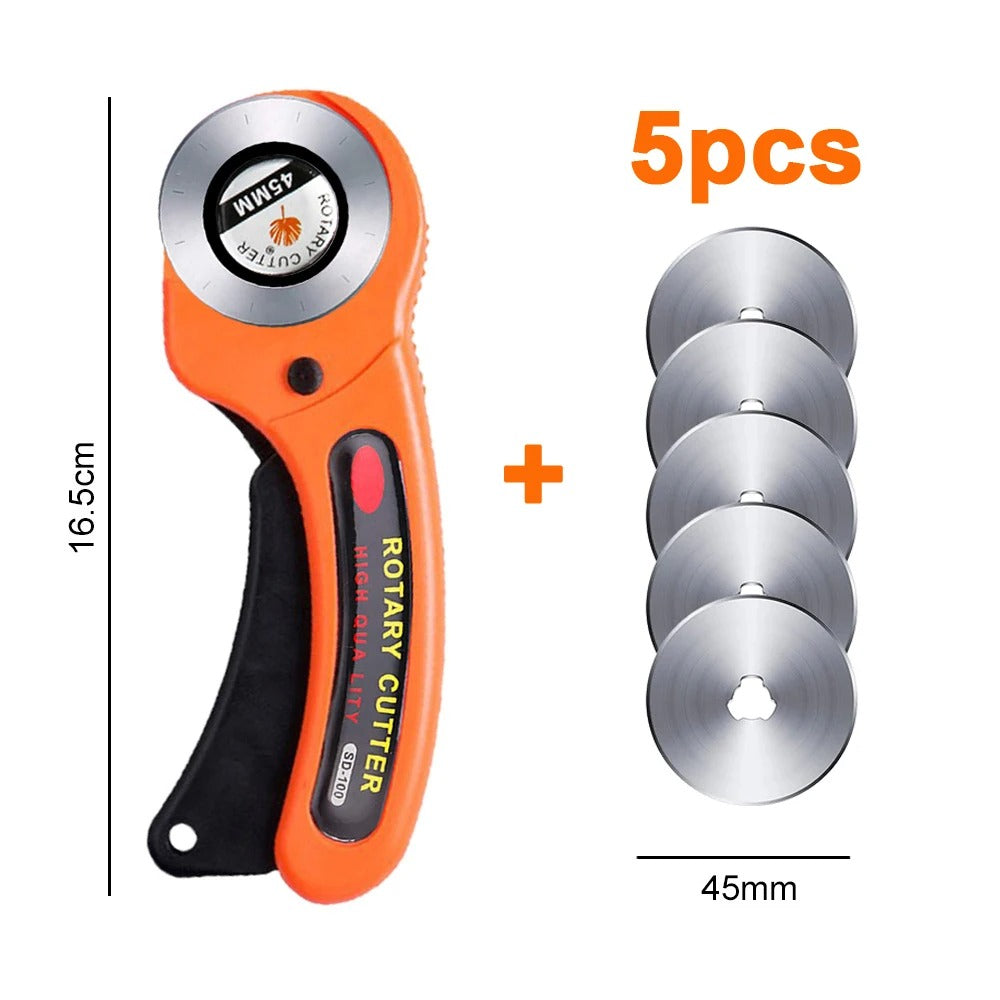 45mm Professional Rotary Cutter for Leather, Fabric, and Craft Projects - Delicate Leather