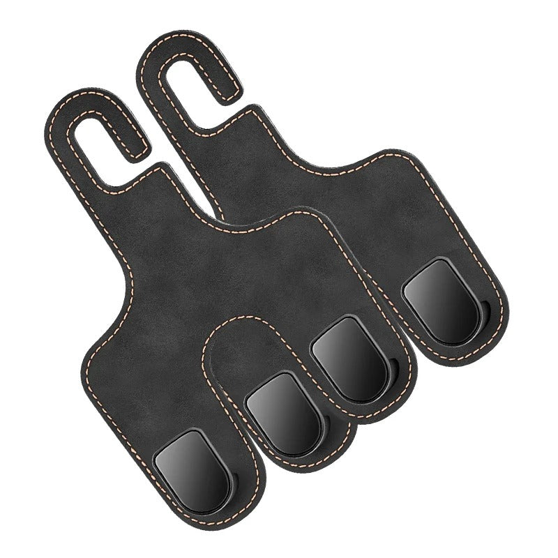 Double Hook Seat Back Storage – Flip Fur Leather Hooks for Car Front Seat - Delicate Leather