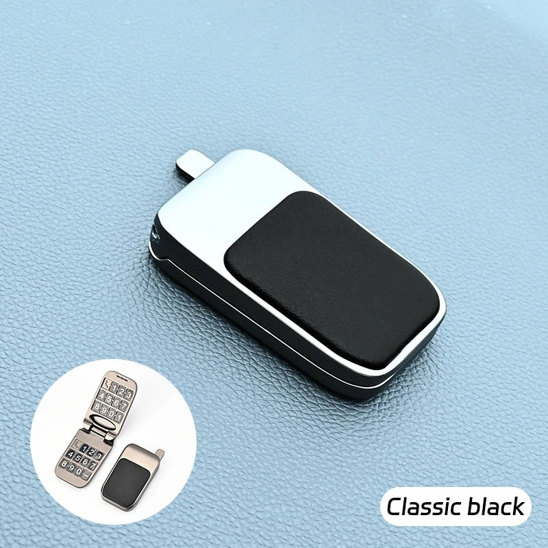 Metal Double Number Temporary Parking Plate – Concealed Clamshell Design - Delicate Leather