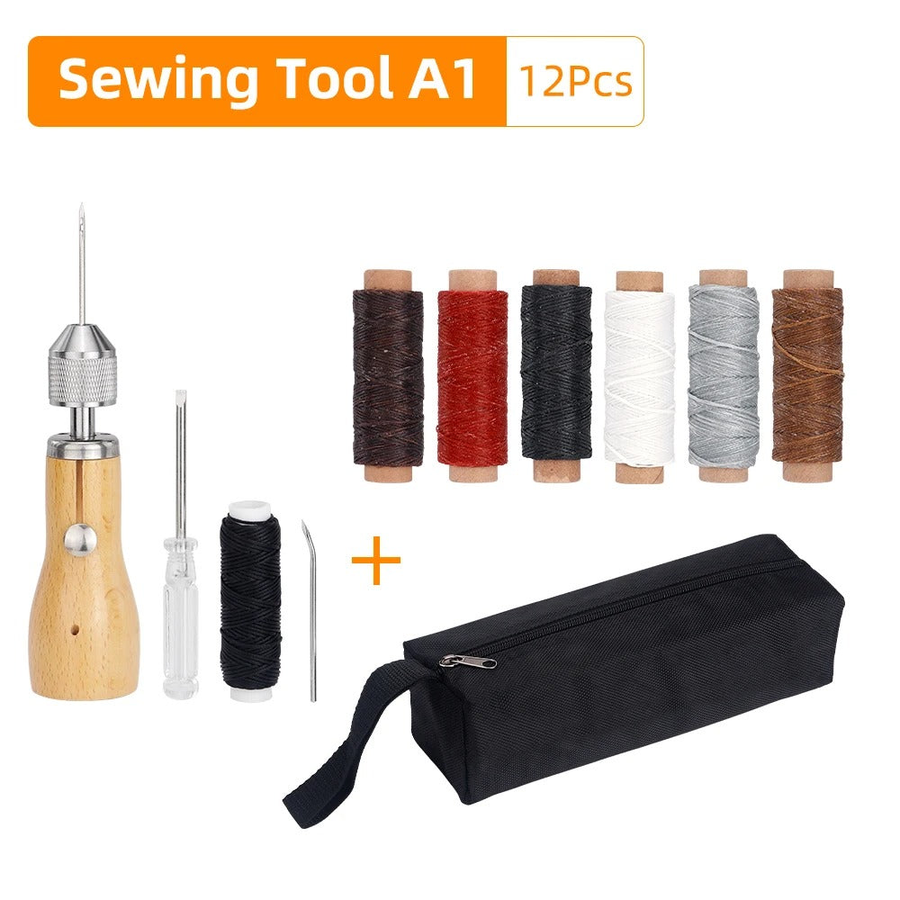 Speedy Stitcher Sewing Awl Kit - Professional Hand Stitching Tool for Leather & Heavy Fabrics - Delicate Leather