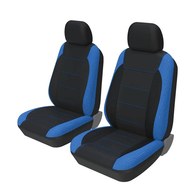 Full Set Car Seat Covers – Polyester Sandwich Material, Universal Fit for 5-Seater Vehicles, Airbag Compatible, for Car - Delicate Leather