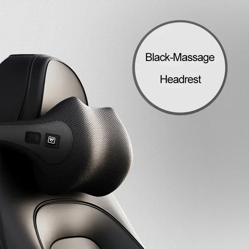 Electric Car Neck & Lumbar Massage Cushion – Smart Ergonomic Support for Office & Car Seats - Delicate Leather