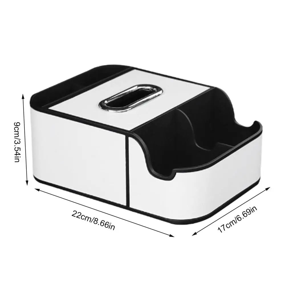 Car Armrest Organizer – PU Leather Storage Box for Seat & Console - Delicate Leather