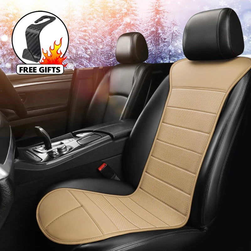 Universal 12V-24V Heated Car Seat Cushion – Fast Heating Winter Warmer Seat Protector - Delicate Leather