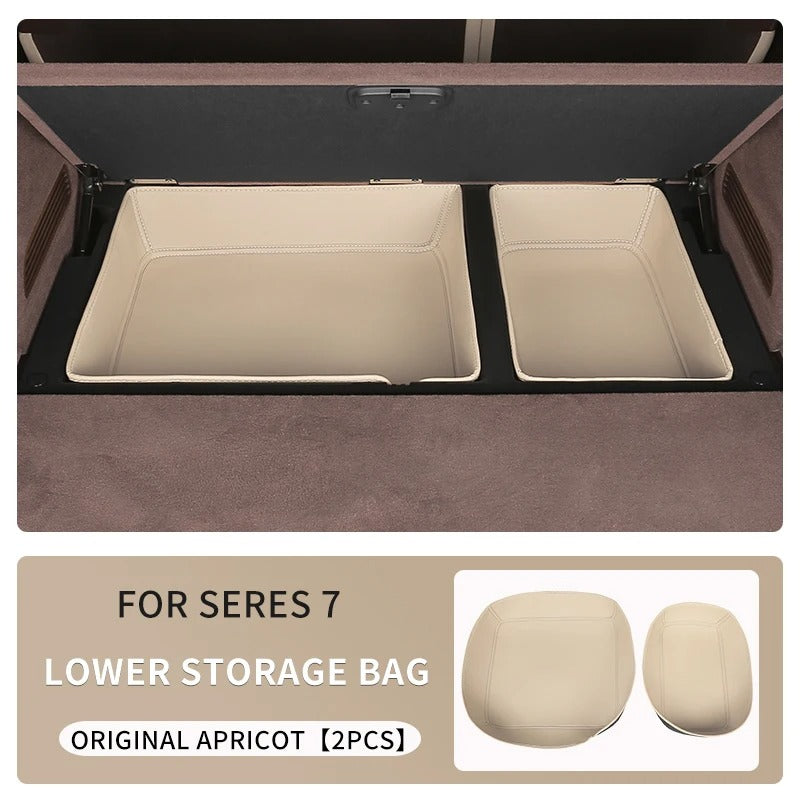 Lower Trunk Storage Bag – PU Leather Silent Pocket for SERES 7 & Huawei AITO M7 - Delicate Leather