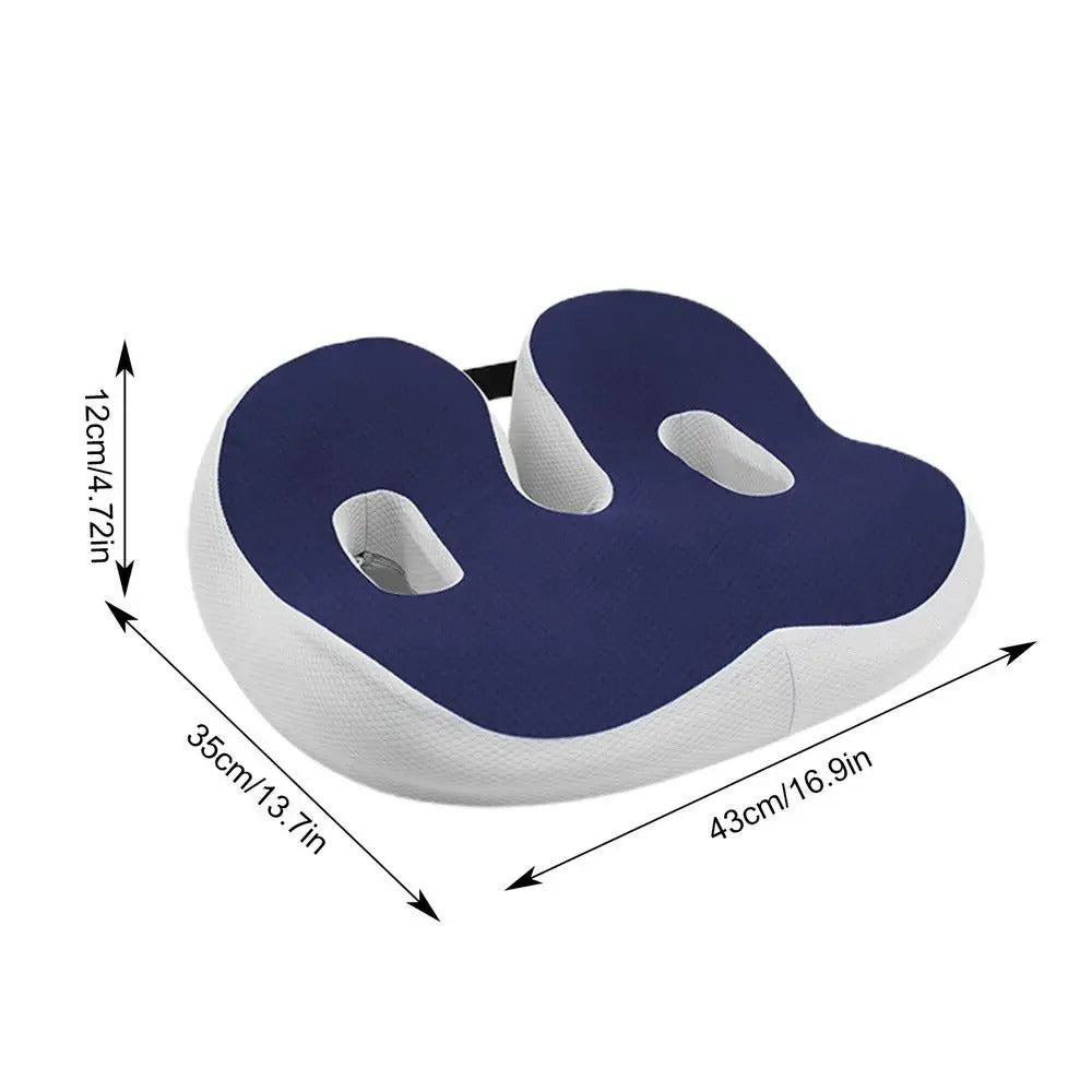 Orthopedic Memory Foam Seat Cushion – Non-Slip Comfort for Tailbone, Sciatica, and Back Pain Relief - Delicate Leather