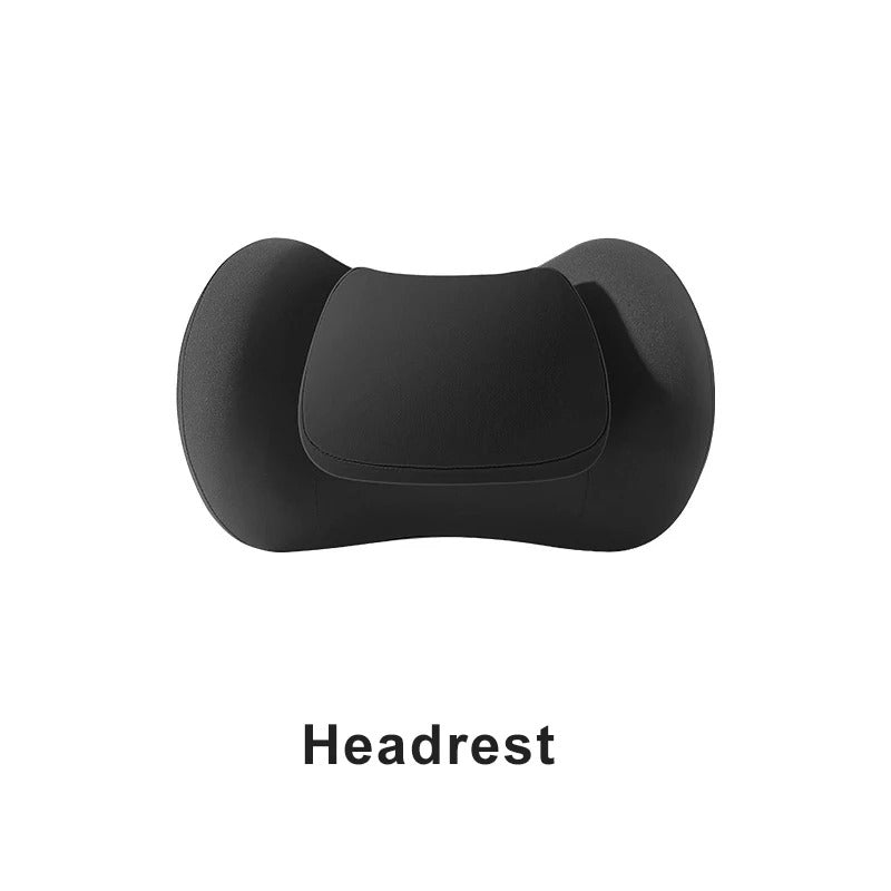 Universal Car Headrest & Lumbar Support Pillow – Memory Foam Neck & Back Cushion - Delicate Leather