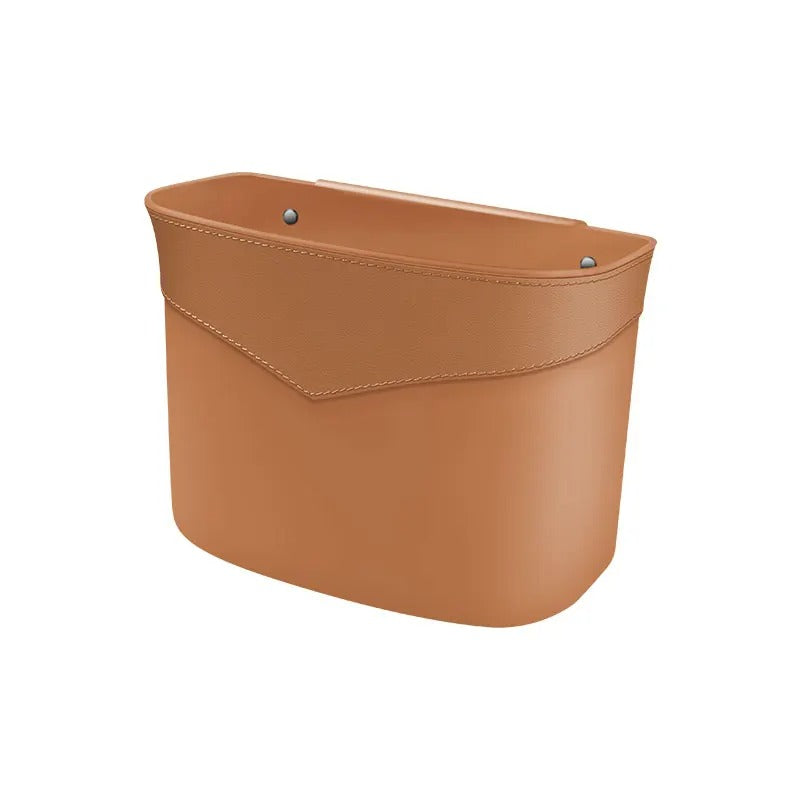 Car Trash Can & Storage Bag – Hanging Rear and Front Seat Organizer - Delicate Leather