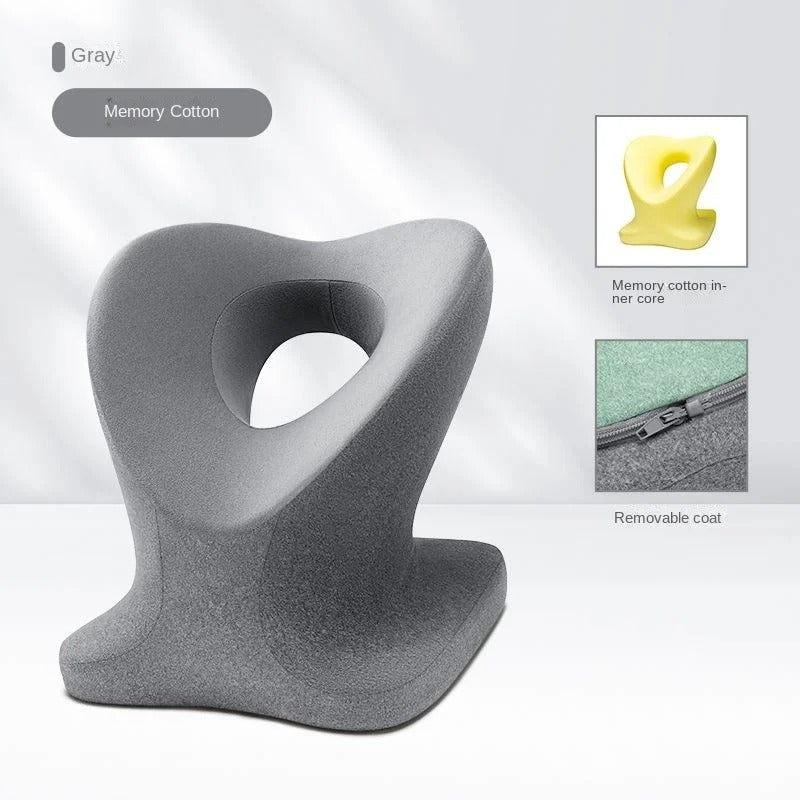 Memory Foam Nap Pillow – Orthopedic Travel Headrest & Neck Support for Office and Desk Sleeping - Delicate Leather