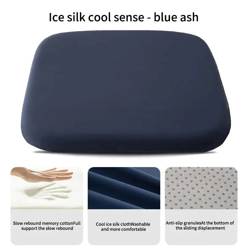 Ergonomic Memory Foam Seat Cushion – Hemorrhoid Relief and Prolonged Sitting Support for Office and Students - Delicate Leather