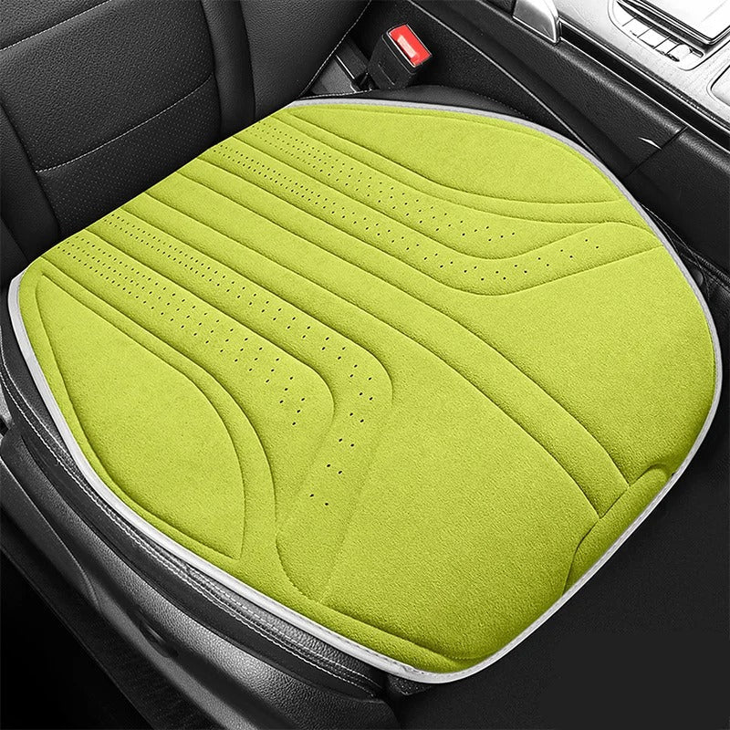 Suede Saddle Pad Car Seat Cushion – Anti-Slip Breathable Protector for Front Seats - Delicate Leather