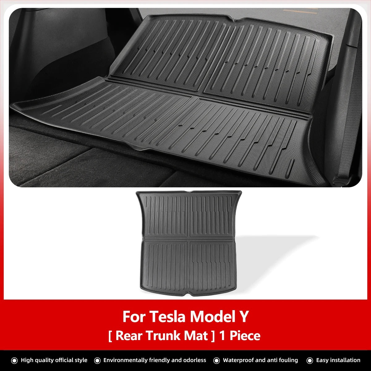 Rear Seat Backrest Protective Pad & Trunk Mat – For Tesla Model Y (2021-2024) - Delicate Leather