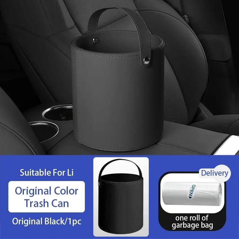 Multi-Functional Car Trash Can & Storage Organizer – For Leading Ideal Li L6/L7/L8/L9 ONE MEGA - Delicate Leather