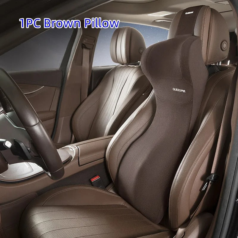 Car Headrest & Lumbar Cushion – Integrated Waist Support for All-Season Comfort - Delicate Leather