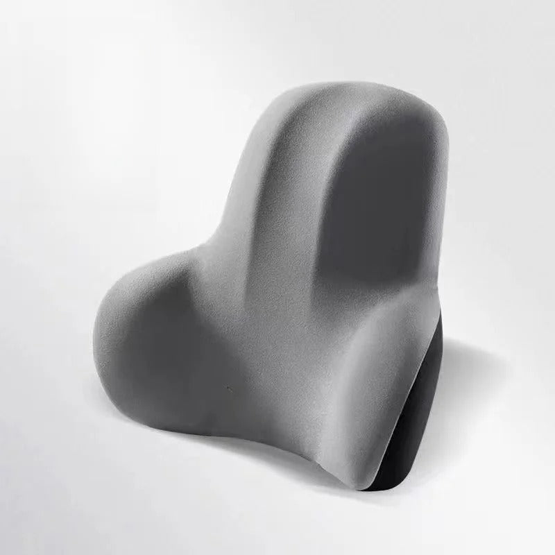 Memory Foam Lumbar Back Cushion – Multi-Functional Pain Relief Pillow for Car, Office, and Postpartum Waist Support - Delicate Leather