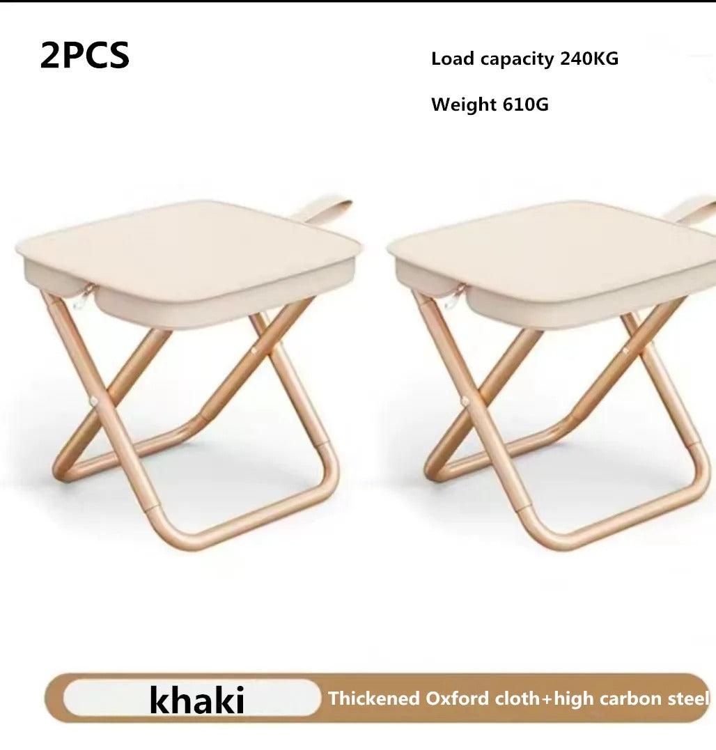 Portable Multifunctional Folding Chair – Ultra-Light Camping & Fishing Stool - Delicate Leather