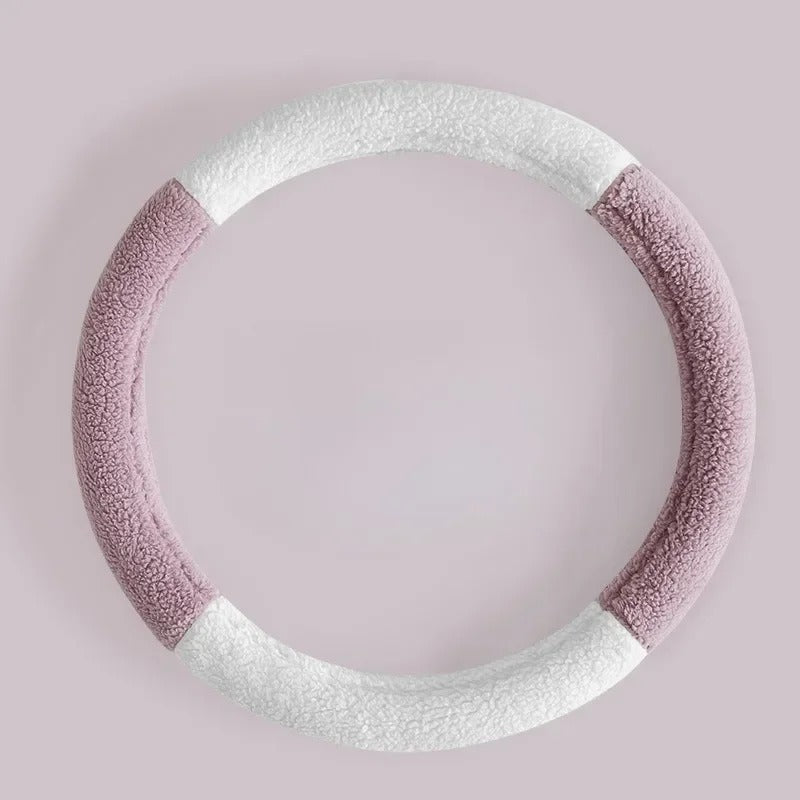 Short Plush Car Steering Wheel Cover – Cute and Warm Anti-Slip Case for Autumn and Winter - Delicate Leather