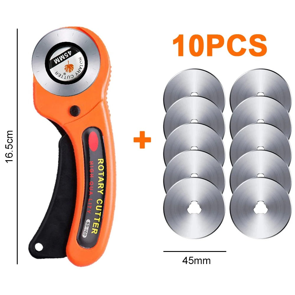 45mm Professional Rotary Cutter for Leather, Fabric, and Craft Projects - Delicate Leather