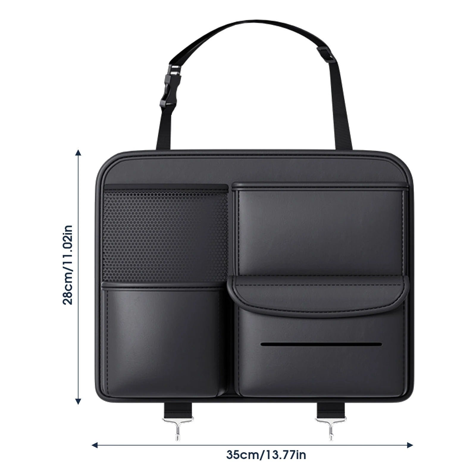 High-Capacity PU Leather Car Backseat & Trunk Organizer – Adjustable 5-Bag Storage Solution