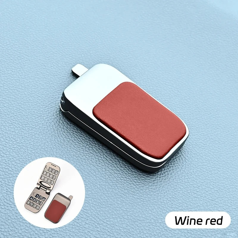 Metal Double Number Temporary Parking Plate – Concealed Clamshell Design - Delicate Leather