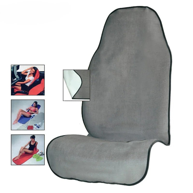 Towel Car Seat Cover for Athletes - Waterproof, Anti-Skid, and Portable for Gym, Beach & Outdoor Activities - Delicate Leather