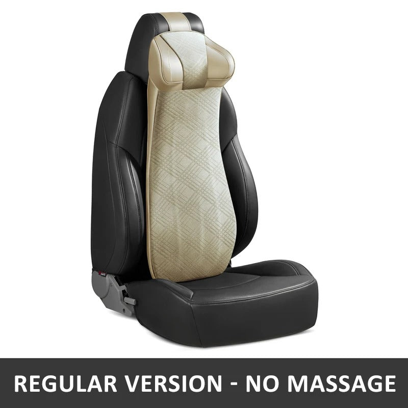 Memory Foam Car Neck Massage Pillow & Lumbar Support Cushion – Ergonomic Headrest for Travel and Auto Seat Comfort - Delicate Leather
